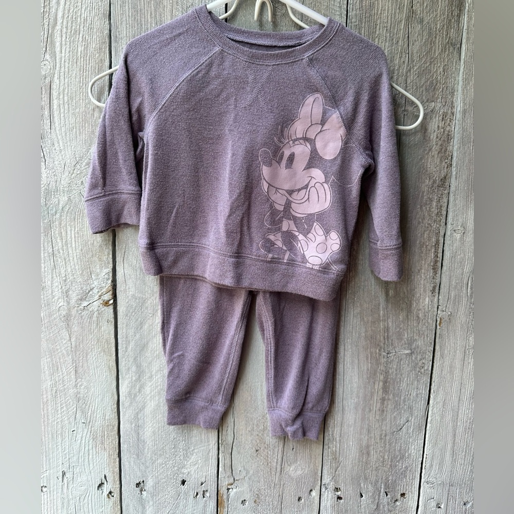 Girls 2pc DISNEY Jumping Beans MINNIE MOUSE Sweatshirt & Pants Outfit Sz. 12 MTH